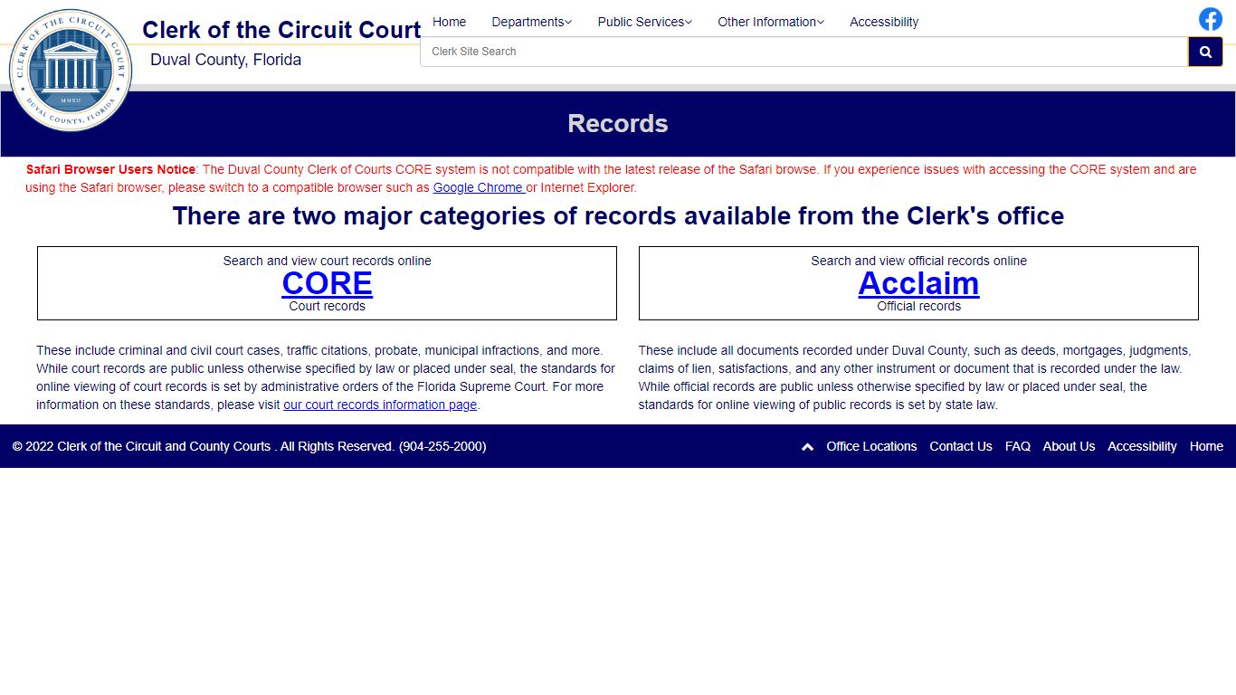 Records - Duval County Clerk of Courts